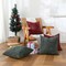 4 Packs Christmas Decorative Throw Pillow Covers Soft Chenille Woven Textured Accent Cushion Cases for Living Room Couch Bed Sofa Farmhouse Boho Home, 20x20 inch, Hunter Green and Wine Red